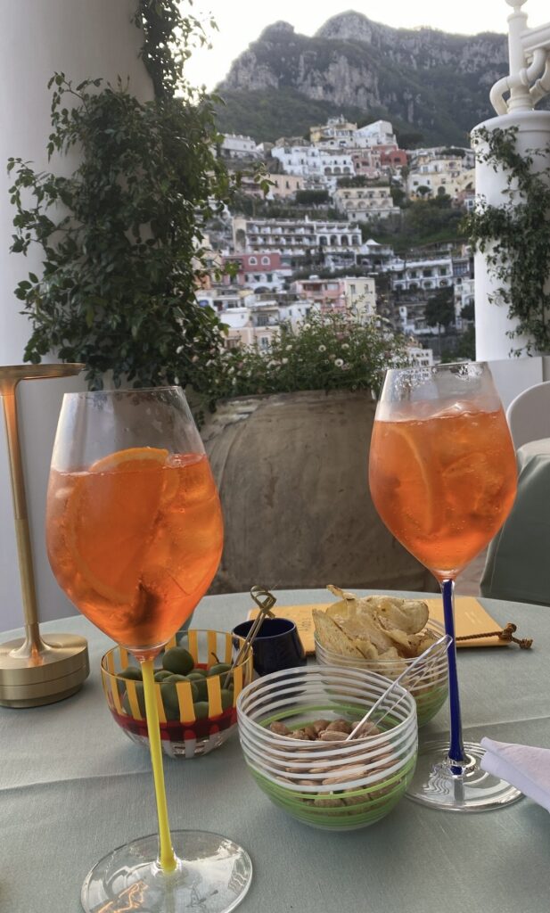 aperol sprits in positano italy