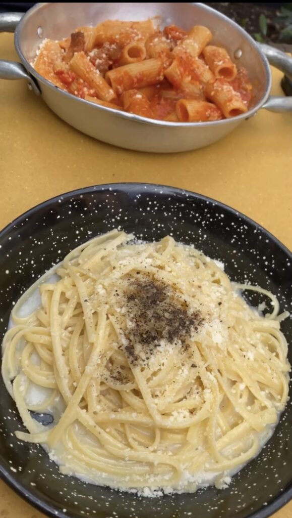 gluten free cacio e pepe in rome italy