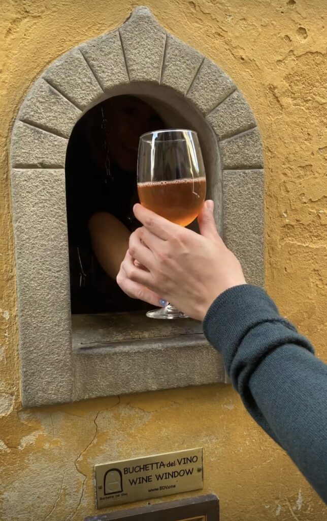 wine window in florence italy