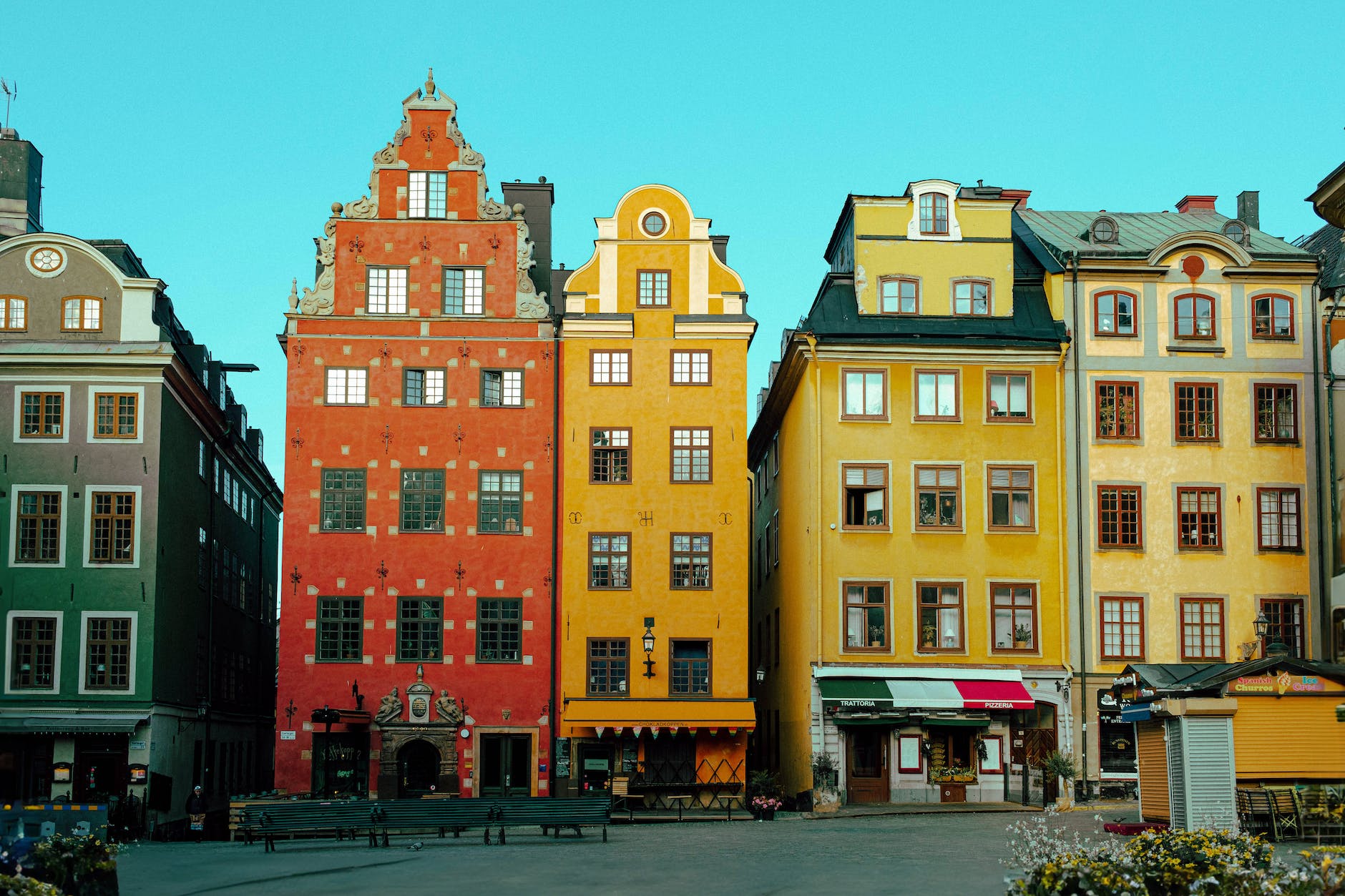 baroque buildings in stockholm old town square