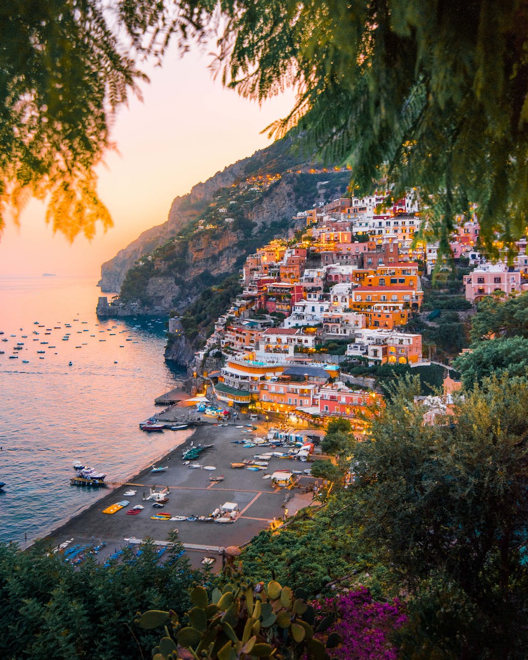 colorful cliffside village in Italy